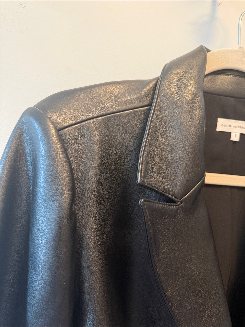 Good American Black Leather Blazer - Picture 4 of 7